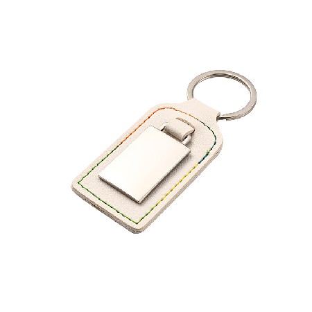 Leather metal keychain PU vintage leather keychain creative metal fashion leather rope sturdy car keychain